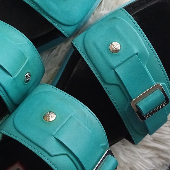 🔥🔥Hunter original Tiffany blue Turquoise platform sandals 10 10.5 - Picture 12 of 15